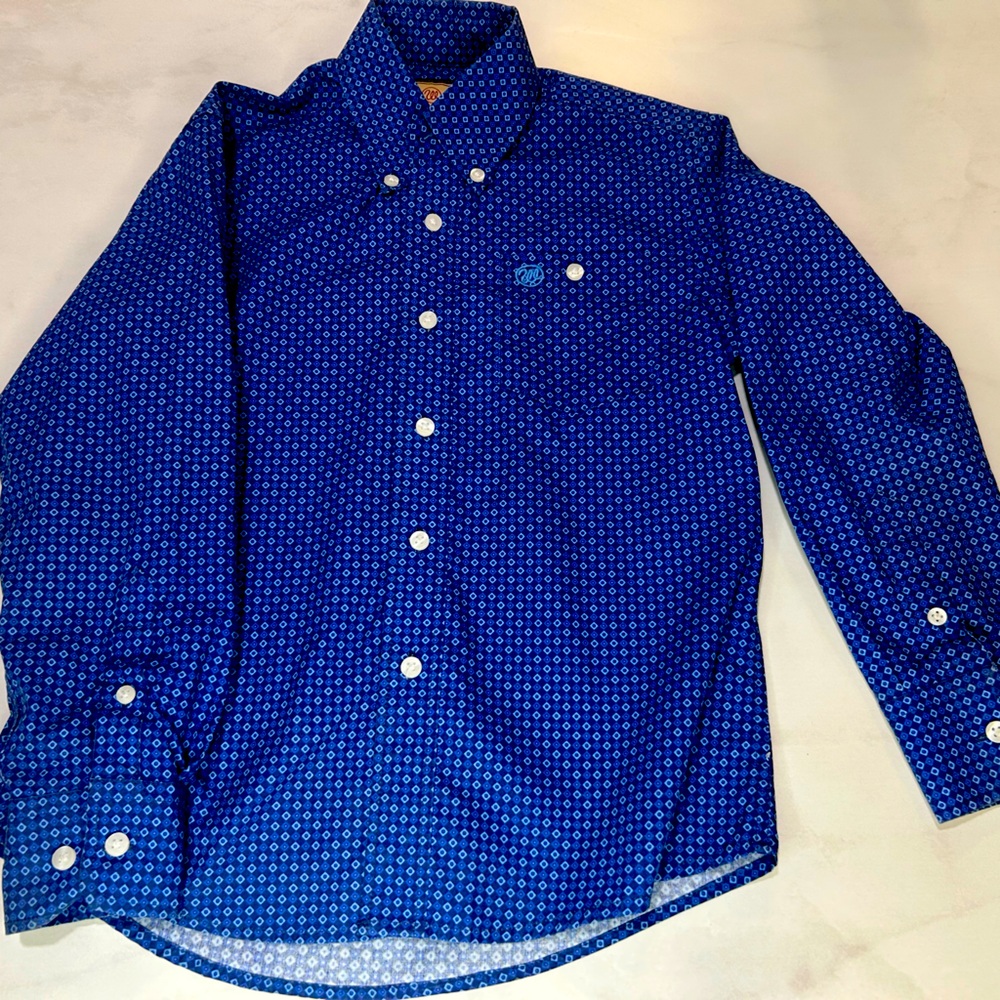 Blue Patterned Men's Shirt